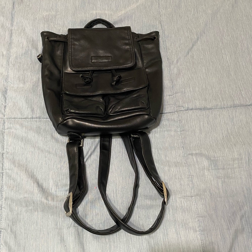 Genuine Leather Mini Backpack - Picture 14 of 15